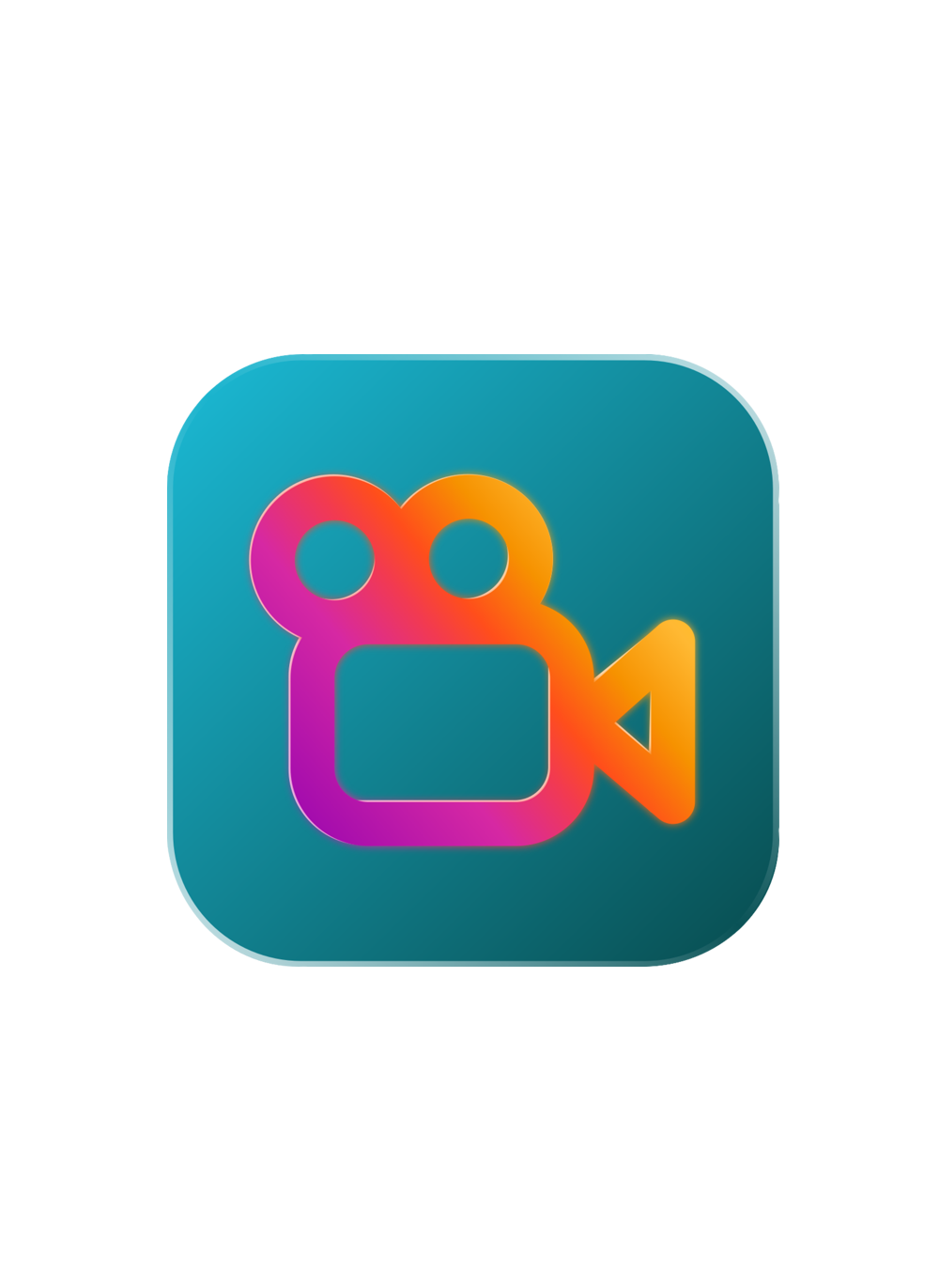 Icon representing a modern and minimalist camera, for a streaming application