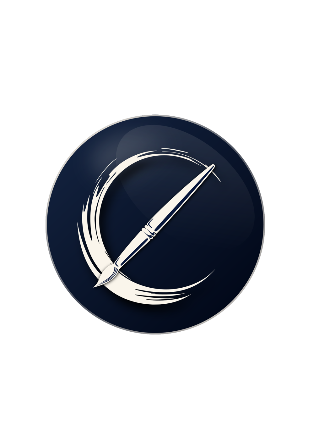 My logo, representing a brush in a modern circle